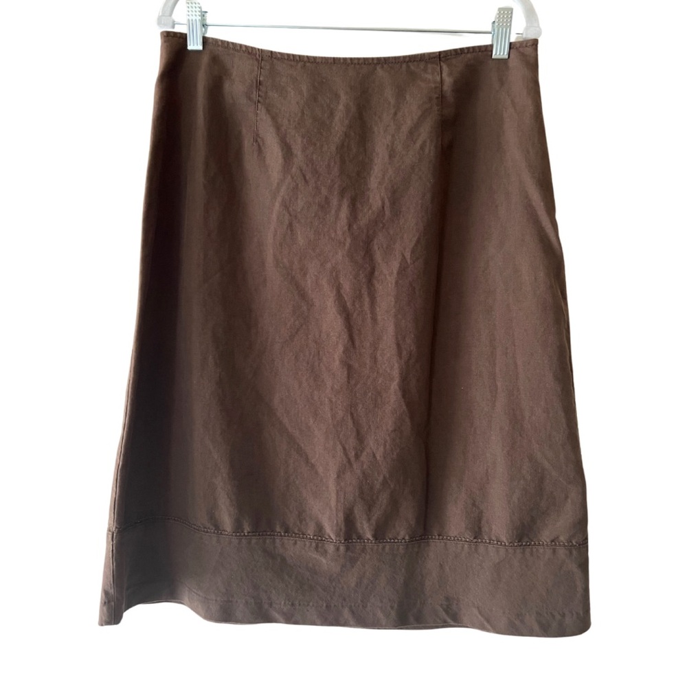 Eddie Bauer Brown Knee Length A-Line Skirt